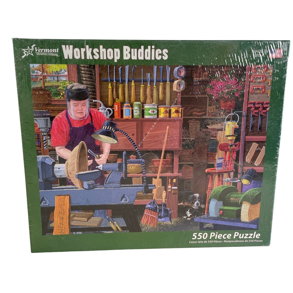 Vermont Christmas Co. Workshop Buddies 550 Pcs Jigsaw Puzzle by Joseph Burgess